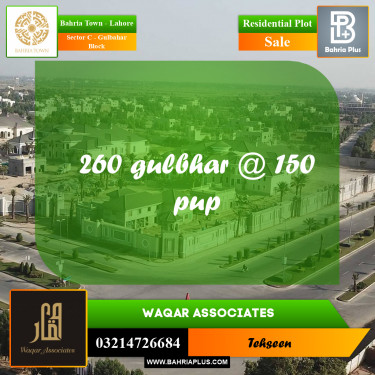 10 Marla Residential Plot for Sale in Sector C - Gulbahar Block -  Bahria Town, Lahore - (BP-237314)
