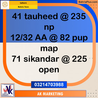 Residential Plot for Sale in Bahria Town, Lahore - (BP-237320)