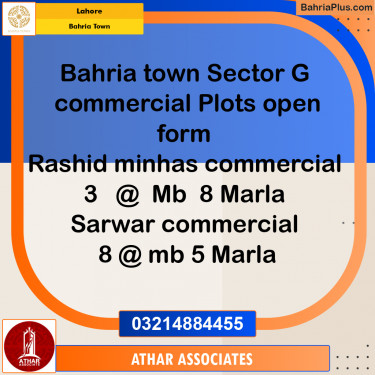 Commercial Plot for Sale in Bahria Town, Lahore - (BP-237354)
