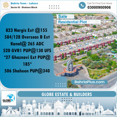 Residential Plot for Sale in Sector B - Shaheen Block -  Bahria Town, Lahore - (BP-237506)