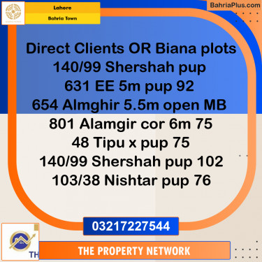 5 Marla Residential Plot for Sale in Bahria Town, Lahore - (BP-237511)