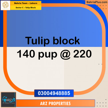 Residential Plot for Sale in Sector C - Tulip Block -  Bahria Town, Lahore - (BP-237519)