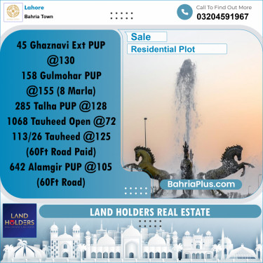 Residential Plot for Sale in Bahria Town, Lahore - (BP-237525)