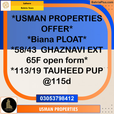 Residential Plot for Sale in Bahria Town, Lahore - (BP-237530)