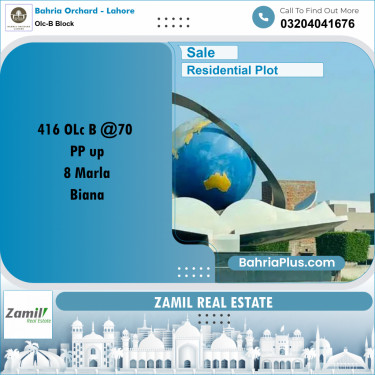 8 Marla Residential Plot for Sale in OLC-B Block -  Bahria Orchard, Lahore - (BP-237539)