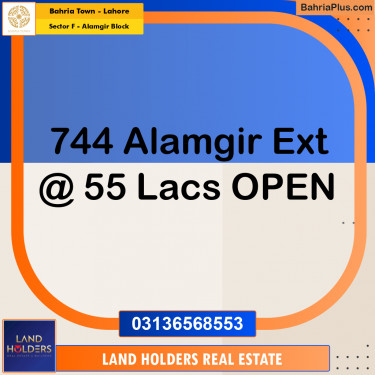 5 Marla Residential Plot for Sale in Sector F - Alamgir Block -  Bahria Town, Lahore - (BP-237559)