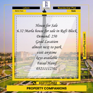 Residential Plot for Sale in Bahria Town, Lahore - (BP-237636)