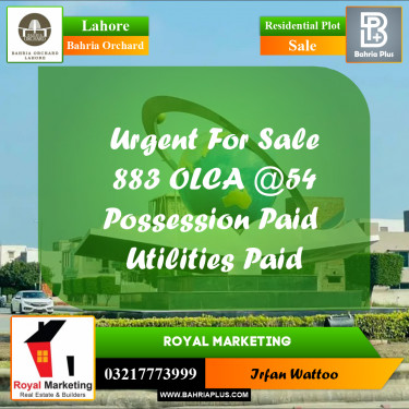 Residential Plot for Sale in Bahria Orchard, Lahore - (BP-237657)