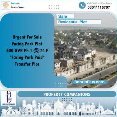 Residential Plot for Sale in Bahria Town, Lahore - (BP-237682)