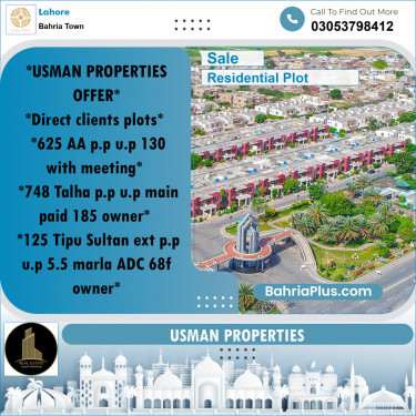 Residential Plot for Sale in Bahria Town, Lahore - (BP-237828)