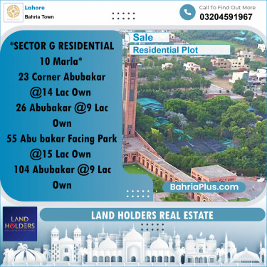 Residential Plot for Sale in Bahria Town, Lahore - (BP-237858)