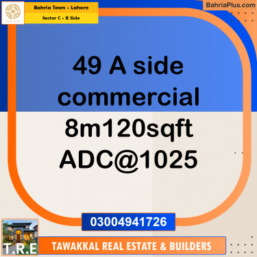 8 Marla Commercial Plot for Sale in Sector C - B Side -  Bahria Town, Lahore - (BP-237886)
