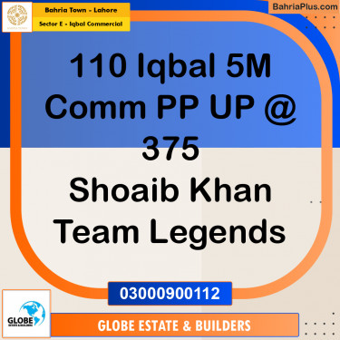 5 Marla Commercial Plot for Sale in Sector E - Iqbal Commercial -  Bahria Town, Lahore - (BP-237903)