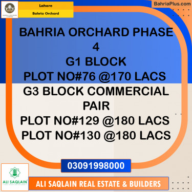 Commercial Plot for Sale in Bahria Orchard, Lahore - (BP-237929)