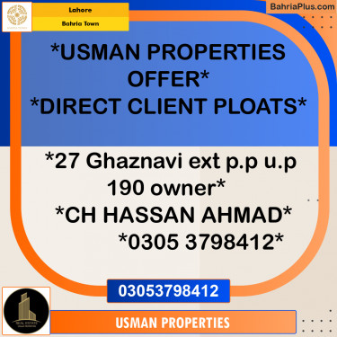Residential Plot for Sale in Bahria Town, Lahore - (BP-238057)