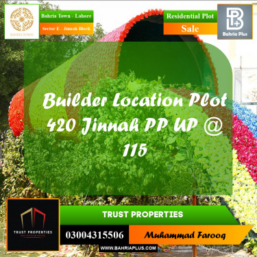 5 Marla Residential Plot for Sale in Sector E - Jinnah Block -  Bahria Town, Lahore - (BP-238074)