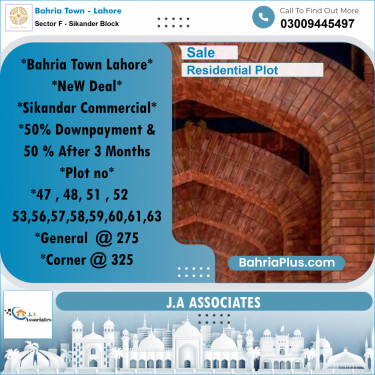 5 Marla Residential Plot for Sale in Sector F - Sikander Block -  Bahria Town, Lahore - (BP-238077)