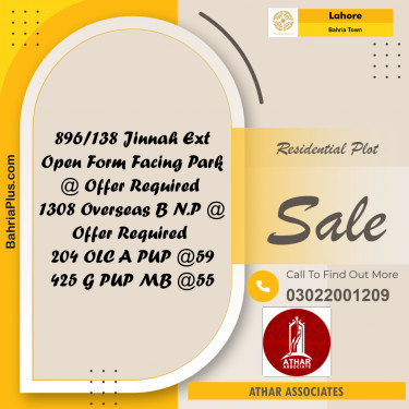 5 Marla Residential Plot for Sale in Bahria Town, Lahore - (BP-238079)