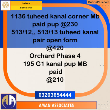 Residential Plot for Sale in Bahria Town, Lahore - (BP-238222)