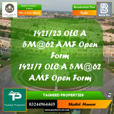 5 Marla Residential Plot for Sale in OLC-A Ext. Block -  Bahria Orchard, Lahore - (BP-238265)