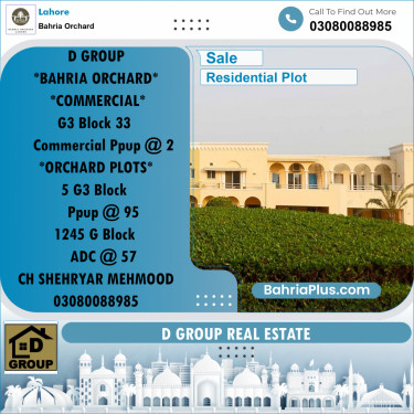 Residential Plot for Sale in Bahria Orchard, Lahore - (BP-238312)
