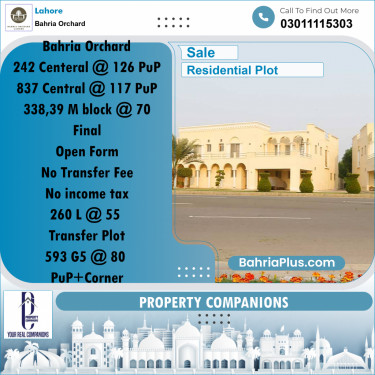 Residential Plot for Sale in Bahria Orchard, Lahore - (BP-238318)
