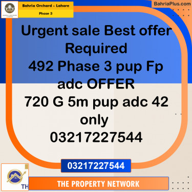 8 Marla Residential Plot for Sale in Phase 3 -  Bahria Orchard, Lahore - (BP-238328)
