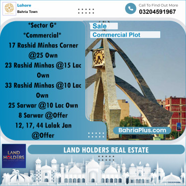 Commercial Plot for Sale in Bahria Town, Lahore - (BP-238340)