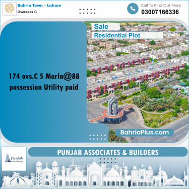 Residential Plot for Sale in Overseas C -  Bahria Town, Lahore - (BP-238407)