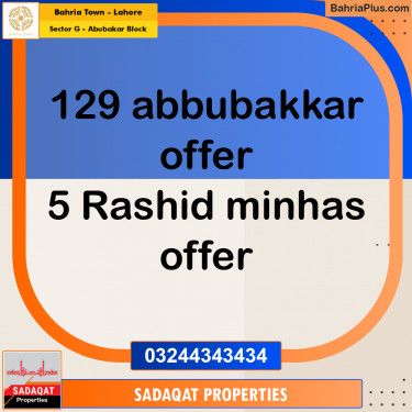 10 Marla Residential Plot for Sale in Sector G - Abubakar Block -  Bahria Town, Lahore - (BP-238425)