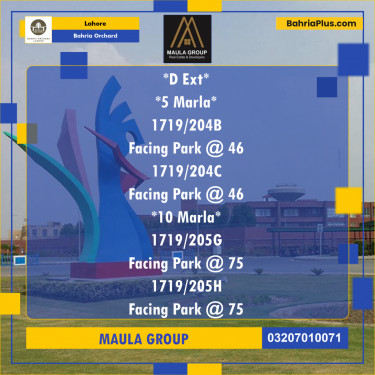 Residential Plot for Sale in Bahria Orchard, Lahore - (BP-238480)