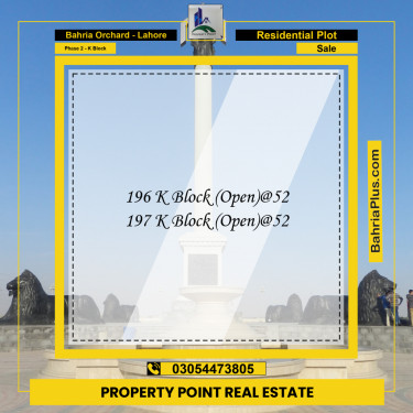 5 Marla Residential Plot for Sale in Phase 2 - K Block -  Bahria Orchard, Lahore - (BP-238481)