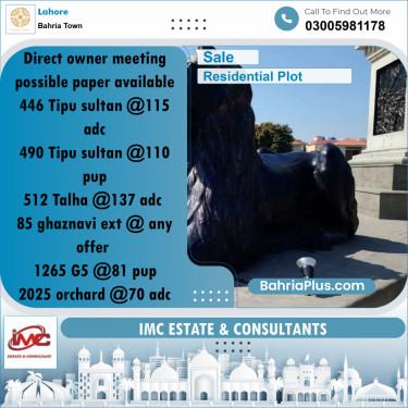 Residential Plot for Sale in Bahria Town, Lahore - (BP-238620)