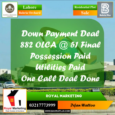 Residential Plot for Sale in Bahria Orchard, Lahore - (BP-238649)