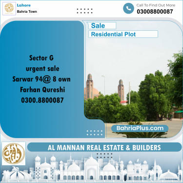 Residential Plot for Sale in Bahria Town, Lahore - (BP-238683)