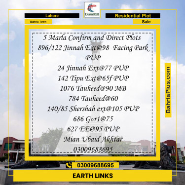 Residential Plot for Sale in Bahria Town, Lahore - (BP-238700)