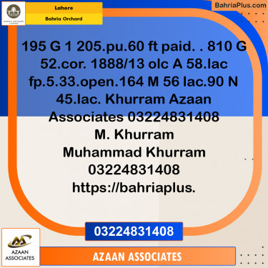 Residential Plot for Sale in Bahria Orchard, Lahore - (BP-238712)