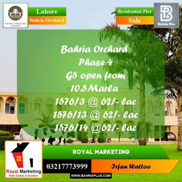 Residential Plot for Sale in Bahria Orchard, Lahore - (BP-238729)