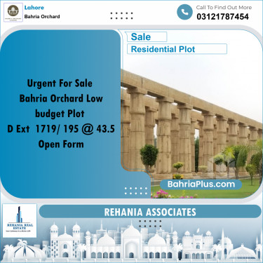 5 Marla Residential Plot for Sale in Bahria Orchard, Lahore - (BP-238735)