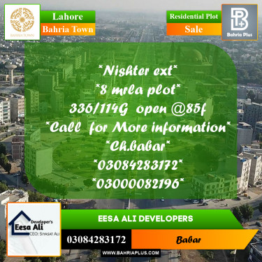Residential Plot for Sale in Bahria Town, Lahore - (BP-238748)