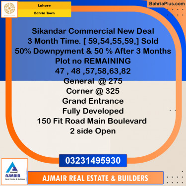Commercial Plot for Sale in Bahria Town, Lahore - (BP-238844)