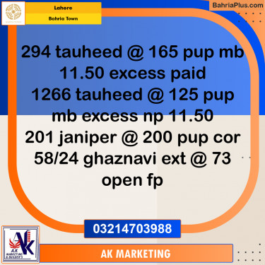 Residential Plot for Sale in Bahria Town, Lahore - (BP-238856)