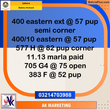 Residential Plot for Sale in Bahria Orchard, Lahore - (BP-238861)