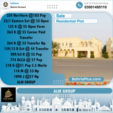 Residential Plot for Sale in Bahria Orchard, Lahore - (BP-238866)