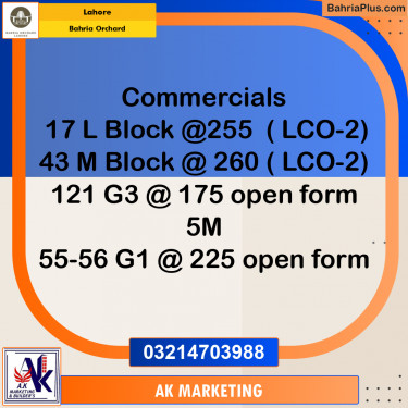 Commercial Plot for Sale in Bahria Orchard, Lahore - (BP-238871)