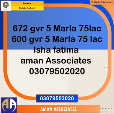 Residential Plot for Sale in Bahria Orchard, Lahore - (BP-238926)