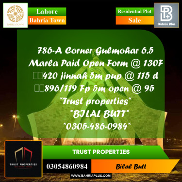 Residential Plot for Sale in Bahria Town, Lahore - (BP-238995)