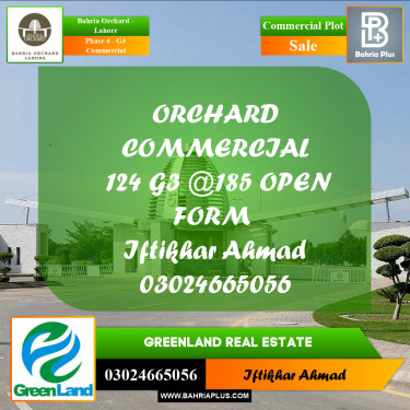Commercial Plot for Sale in Phase 4 - G3 Commercial -  Bahria Orchard, Lahore - (BP-239010)
