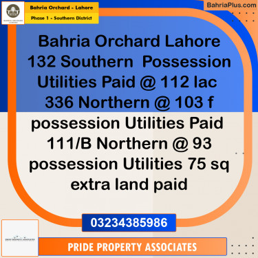 10 Marla Residential Plot for Sale in Phase 1 - Southern District -  Bahria Orchard, Lahore - (BP-239119)