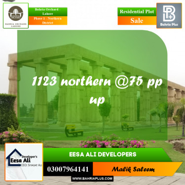 8 Marla Residential Plot for Sale in Phase 1 - Northern District -  Bahria Orchard, Lahore - (BP-239141)